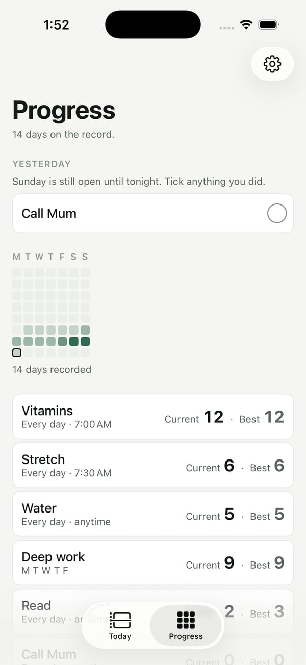 HabitDay screen 1