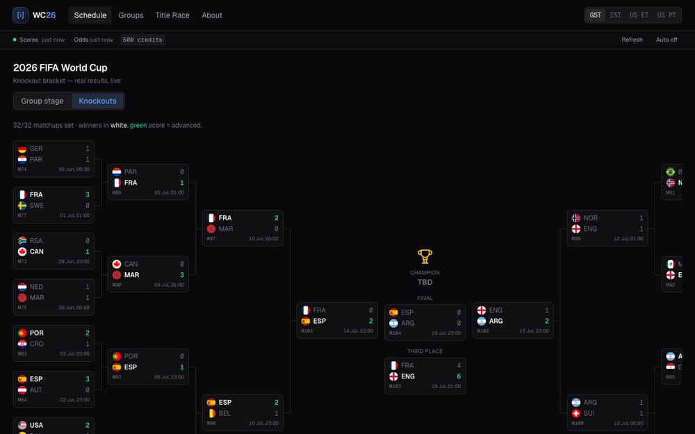 WC26 Predictor screen 1